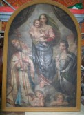 Obraz Matki Bożej Sykstyńskiej przed pracami.